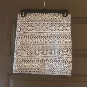 Black and white mini skirt